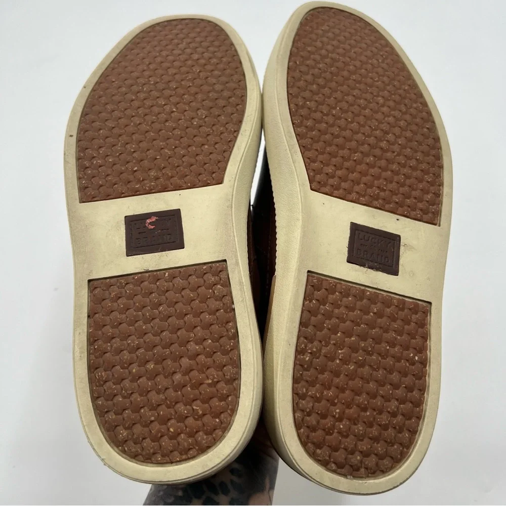 Lucky Brand FIR Mens Brown Leather Cap Toe Low Top Sneakers‎ 10.5M 115-21848